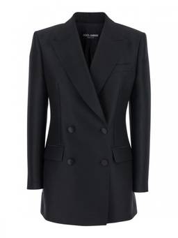 Dolce&Gabbana - Black Solid Peaked Lapel Blazer