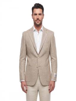 Corneliani - Beige Notched Lapel Blazer