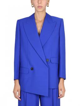Alexander McQueen - Blue Solid Peaked Lapel Blazer