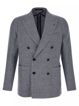 Tagliatore - Blue Peaked Lapel Blazer