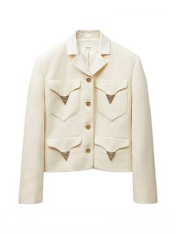 Versace - Ivory Notched Lapel Blazer