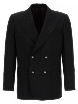 Etro - Black Check Double-breasted Blazer
