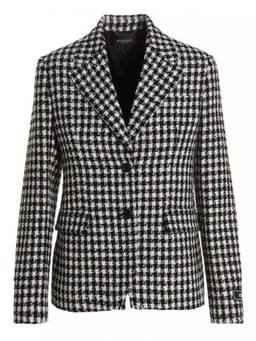 Versace - Black Single Breast Tweed Blazer