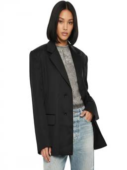 Diesel - Black Solid Notched Lapel Blazer