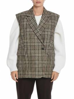 HERSKIND - Multicolor Checks Notched Lapel Blazer
