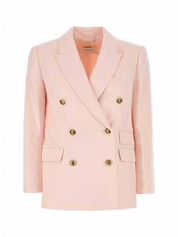 Zimmermann - Pastel Pink Linen Crush Blazer