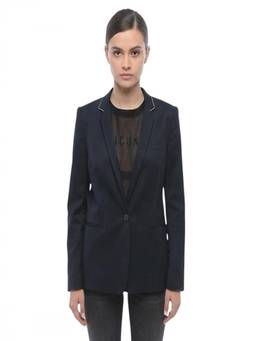 Stella McCartney - Blue Solid Notched Lapel Blazer
