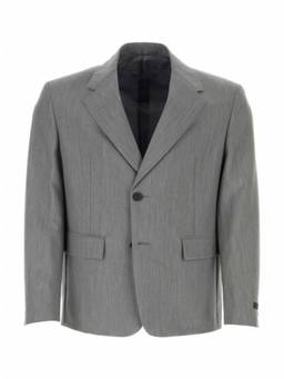 PRADA - Melange Grey Wool Blend Blazer