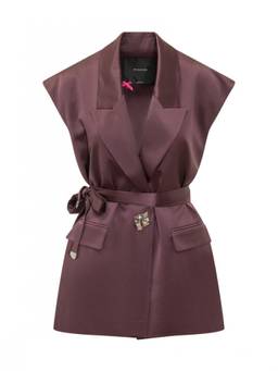 Pinko - Wine Solid Peak Lapel Blazer
