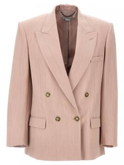 Stella McCartney - Pink Double-Breasted Wool Blazer