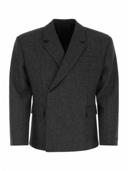 PRADA - Melange Dark Grey Wool Blazer