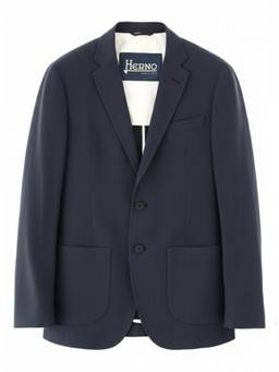 Herno - Blue Notched Lapel Blazer