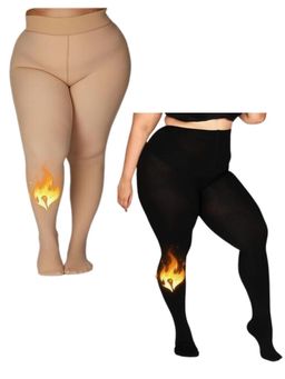 G Heist - Women Size High Waist Fleece Winter Fur Stockings (Pack of 2)