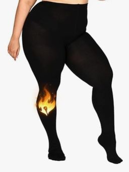 G Heist - Women Plus Size High Waist Fleece Winter Fur Stockings