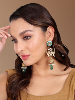 TIZORA - Peack Handcrafted Antique Jhumki Earrings