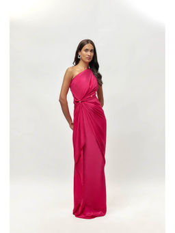 EMBLAZE - Hot Pink One Shoulder Gown