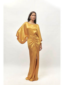 EMBLAZE - Golden Embellished Kimono Sleeve Dress