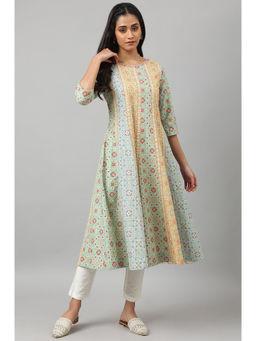 W - Green Geometric Kurta