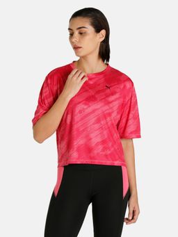 Puma - Train Fav Aop Crop Womens Pink T-Shirts