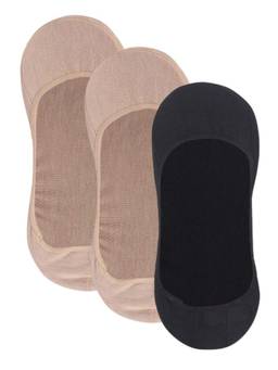 NEXT2SKIN - Womens Cotton Hidden Loafer Invisible Foot Liner Socks - Pack Of 3 - Multi-Color