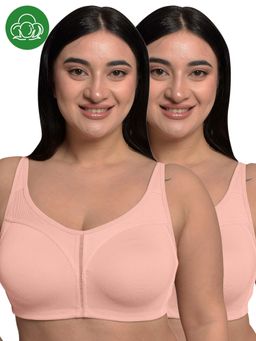 Inner Sense - Peach Organic Cotton Full Coverage Plus Size T-Shirt Bra (Pack of 2)