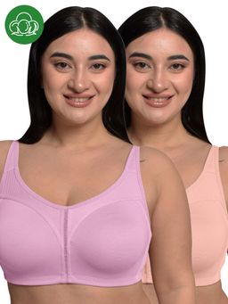 Inner Sense - Multi-Color Organic Cotton Full Coverage Plus Size T-Shirt Bra (Pack of 2)