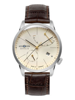 Zeppelin - Flatline Date Power Reserve Indicator Automatic Dial Color Beige Men Watch-73665