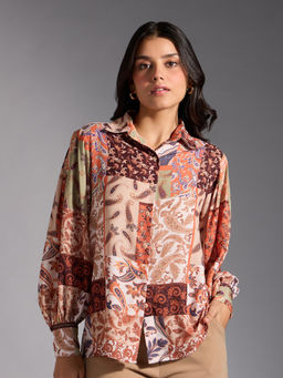 Twenty Dresses by Nykaa Fashion - Multi-Color Paisley Printed Full Bishop Sleeves Shirt