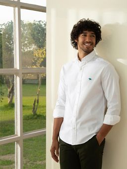 Andamen - Essential White Casual Shirt- Sky Mark Regular Fit