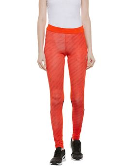 Alcis - Women Orange Grey Abstract Print Tights