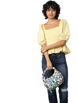 ONLY - Women Textured Yellow Top