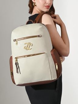 Lavie Signature - Womens Off White Colourblock Butte Large Backpack (L)