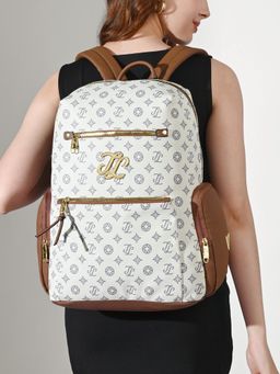 Lavie Signature - Womens Off White Mono Butte Large Backpack (L)