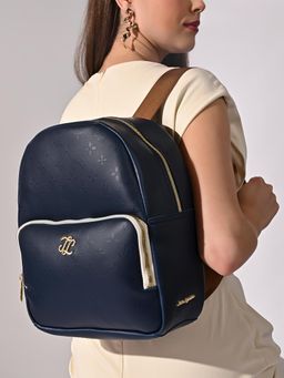 Lavie Signature - Womens Dark Blue Solid Conway Backpack (M)