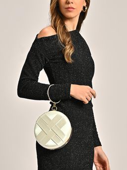 Lavie Signature - Gold Metallic Womens Orem Circle Frame Clutch (M)