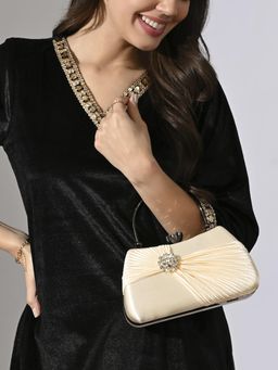 Lavie Signature - Beige Womens Bangor Handle Frame Clutch (M)