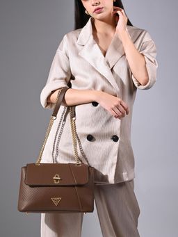 Lavie Signature - Dark Tan Womens Orlando Small Flap Satchel Bag (L)