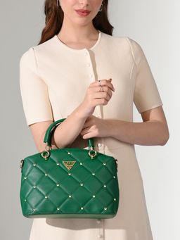 Lavie Signature - Green Womens Stud Lima Satchel Bag (S)
