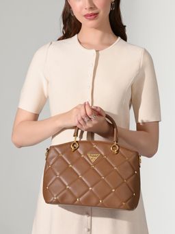 Lavie Signature - Tan Womens Stud Lima Satchel Bag (S)