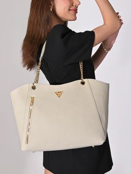 Lavie Signature - Womens Off White Houston Large Tote Bag (L)