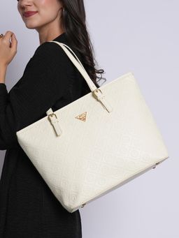 Lavie Signature - Womens Off White LS Malibu Large Tote Bag (L)