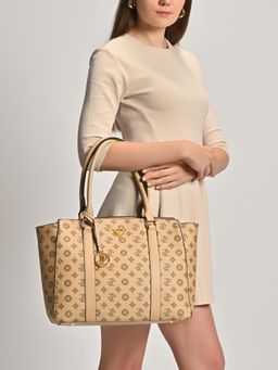 Lavie Signature - Womens Green Mono Shelton Tote Bag (L)