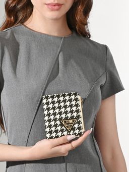 Lavie Signature - Womens Black & White Newark Vertical Small Wallet (S)