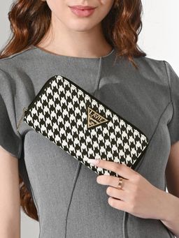Lavie Signature - Womens Black & White Newark Large Zip Around Wallet (L)