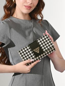 Lavie Signature - Womens Black & White Newark Large Flap Wallet (L)