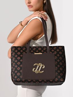 Lavie Signature - Mono Avon Black Printed Tote Bag