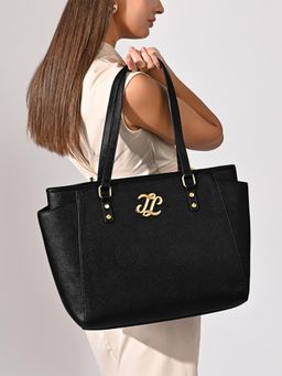 Lavie Signature - Carmel Black Solid Tote Bag