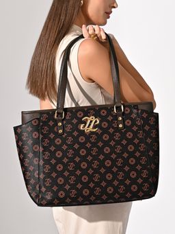 Lavie Signature - Mono Carmel Black Printed Tote Bag