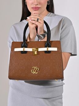 Lavie Signature - Textured Taos Satchel Bag With Detachable Strap - Tan (M)