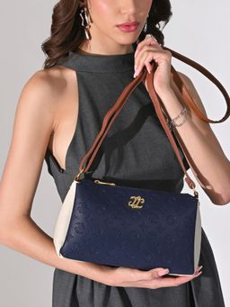 Lavie Signature - Colour block Cuba 3 Compartment Sling Bag (Navy) (Medium)